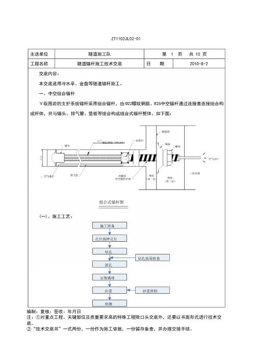 隧道锚杆施工技术交底