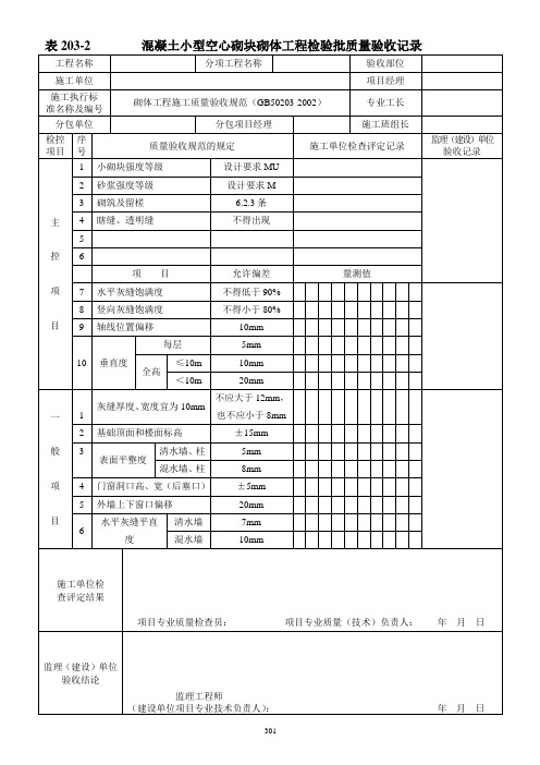 河北省工程建设标准资料表格