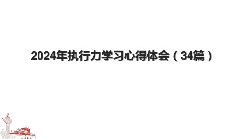 2024年执行力学习心得体会(34篇)