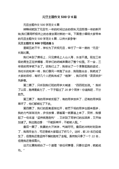 元旦主题作文500字6篇