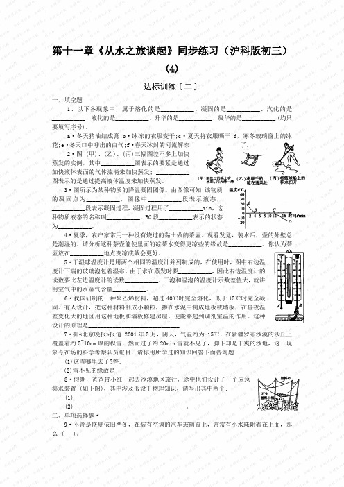 第十一章《从水之旅谈起》同步练习(沪科版初三) (4)