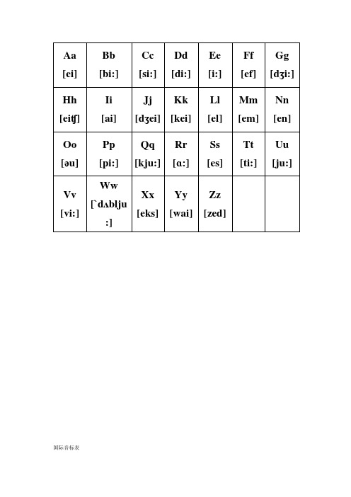 音标 26字母及元音辅音(完整版)