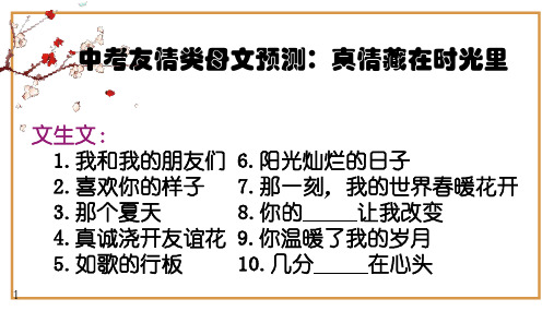 中考记叙文：友情类万能模板+作文导写+文生文10篇(导写+范文)2024年中考语文作文(全国通用)