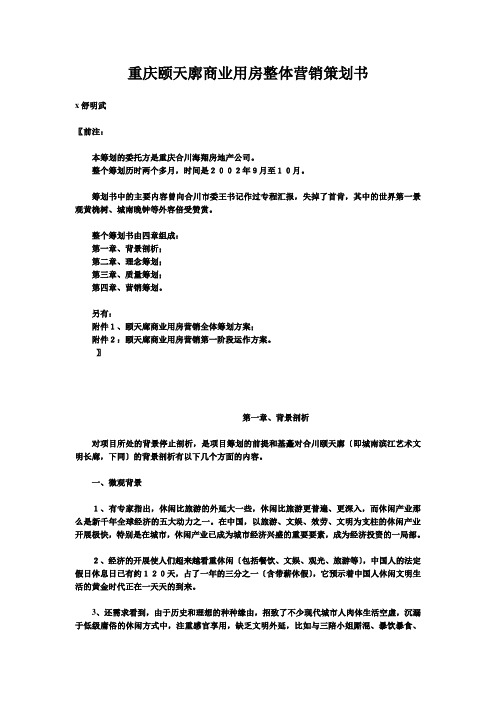 重庆颐天廓商业用房整体营销策划书