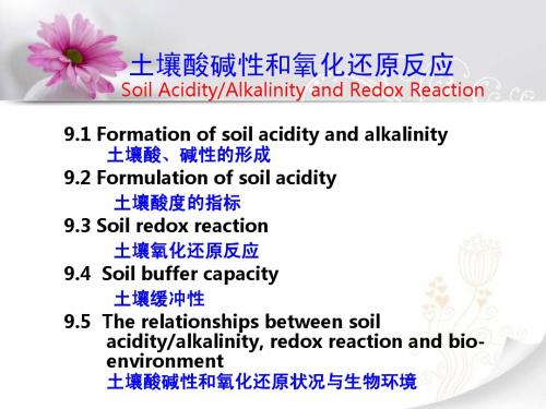 土壤酸碱性和氧化还原反应