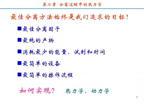 分离科学---第二章 分离过程中的热力学