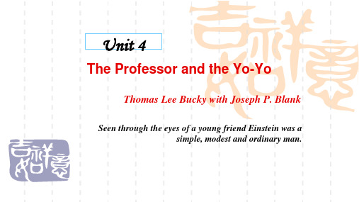 Unit 4 The Professor and the Yo-Yo