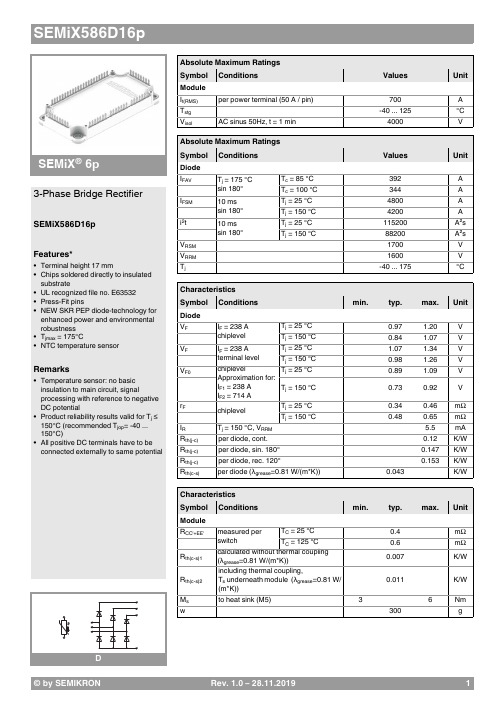 赛米控丹佛斯电子 SEMiX586D16p 数据表