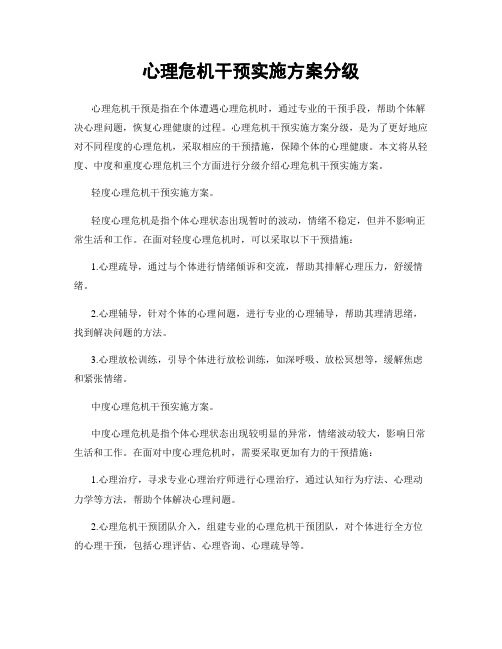 心理危机干预实施方案分级