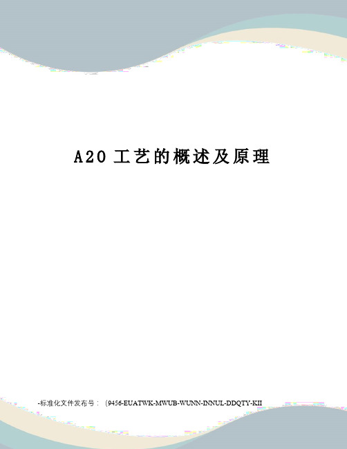 A2O工艺的概述及原理