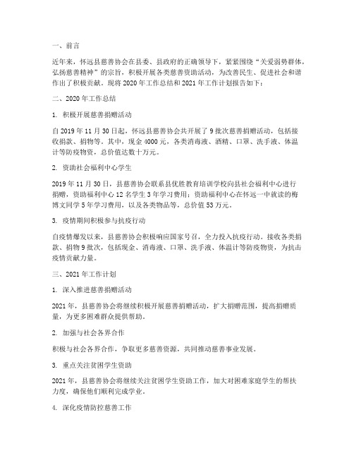 资助慈善协会工作总结报告