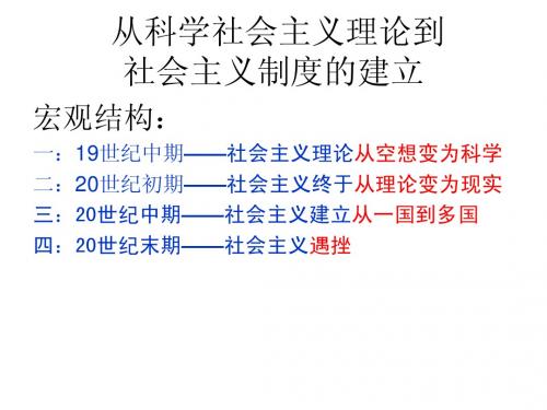 从科学社会主义理论到社会主义制度的建立