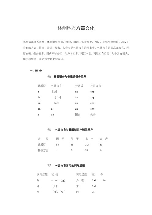 林州地方方言文化