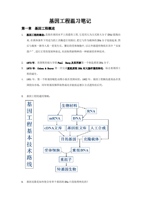 基因工程温习笔记