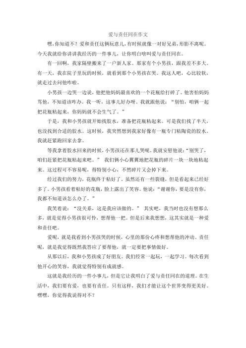 爱与责任同在作文