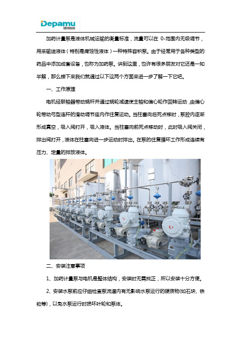 加药计量泵工作原理和安装注意事项