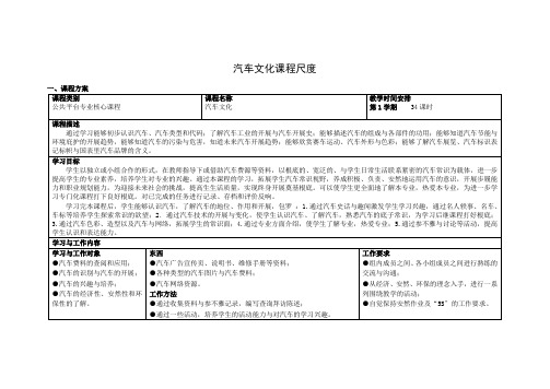 汽车文化课程标准