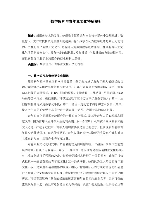 数字短片与青年亚文化解析