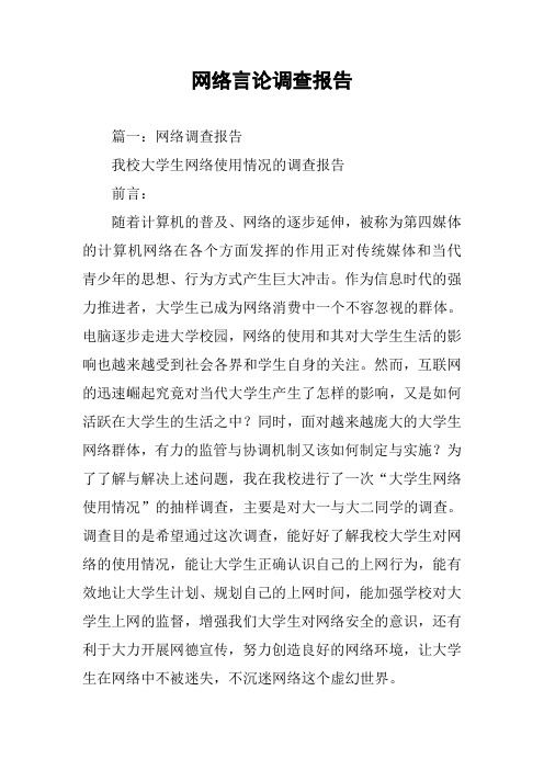 网络言论调查报告