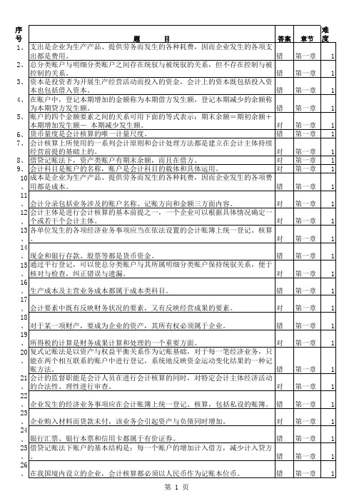 会计基础判断