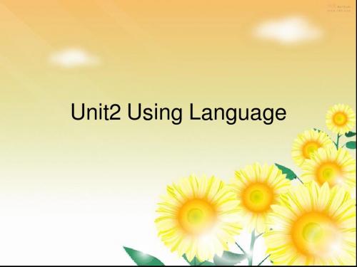 新课标人教版必修一Book1 unit2 using language