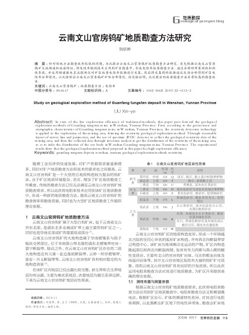 云南文山官房钨矿地质勘查方法研究