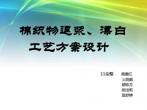 棉织物的退浆工艺方案设计