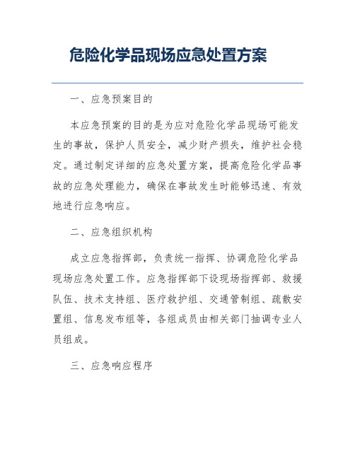 危险化学品现场应急处置方案