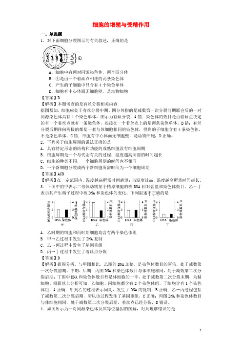 高考生物二轮复习 细胞的增殖与受精作用专题卷4