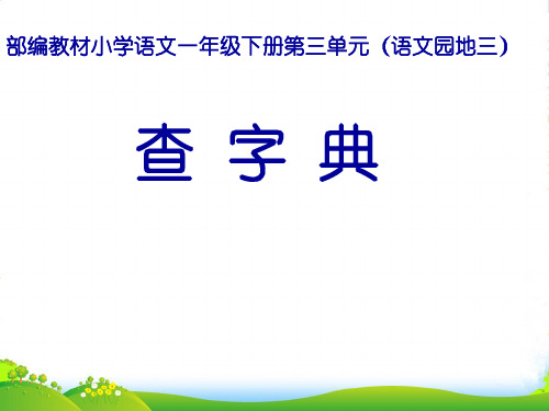 人教部编版一年级下册语文课件-语文园地三查字典(共8张PPT)