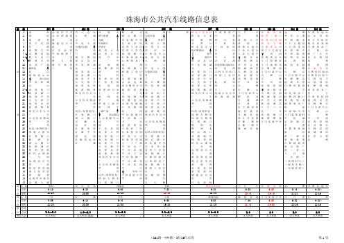 珠海公交大全