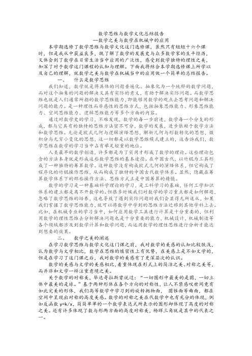 数学思维与数学文化总结报告