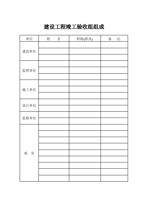 建设工程竣工验收组组成