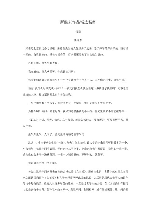 2020年高考语文二轮文学类文本专题复习--斯继东作品精选精练