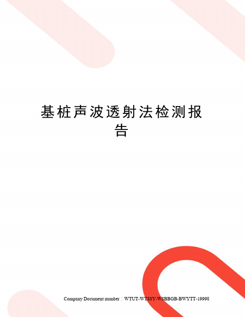 基桩声波透射法检测报告