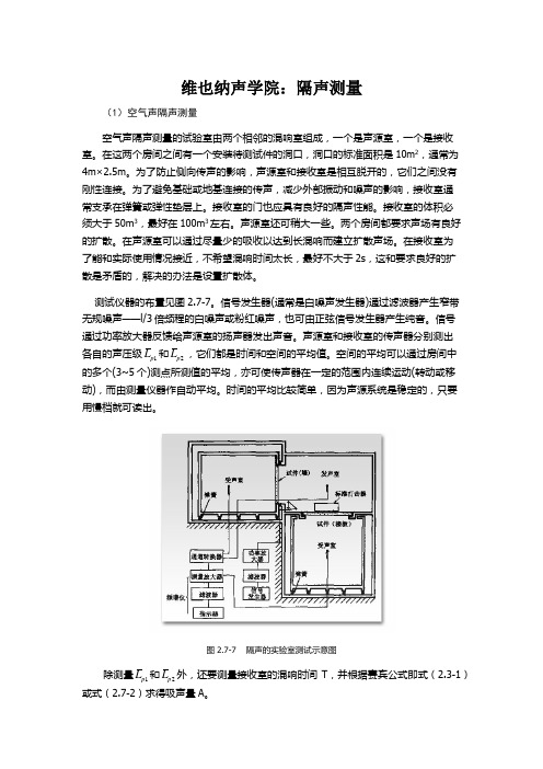 声环境学院：隔声测量