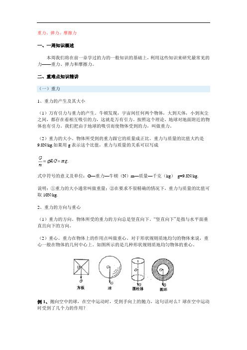 重力、弹力、摩擦力资料