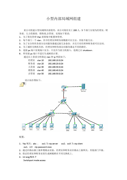 CCNA交换综合实验