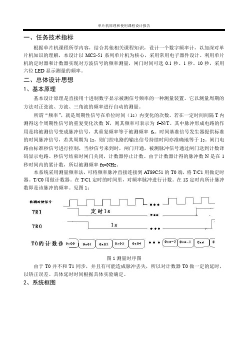 单片机课程设计(数字频率计)