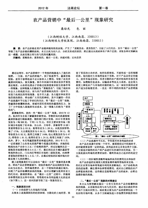 农产品营销中“最后一公里”现象研究