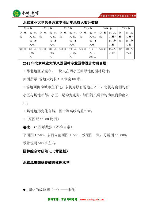 2016年北京林业大学风景园林考研分数线考研历年真题考研读书笔记9