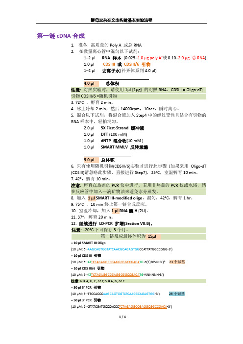 630490 酵母双杂交文库构建实验流程(clontech)