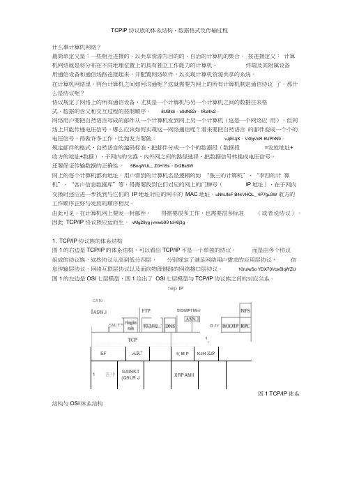 TCPIP协议族的体系结构、数据格式及传输过程