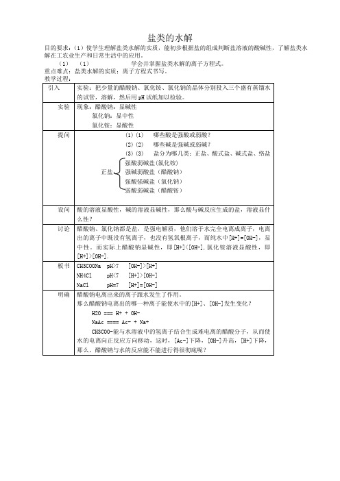 人教版高中化学第二册必修盐类的水解