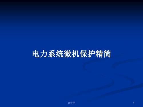 电力系统微机保护精简PPT学习教案