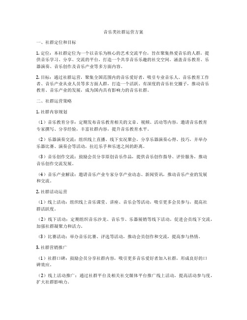 音乐类社群运营方案