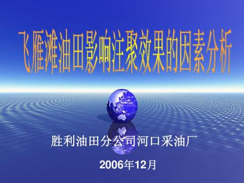 飞雁滩油田影响注聚效果的因素分析