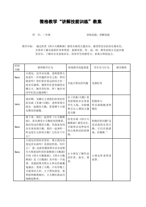 微格教学“讲解技能训练”教案