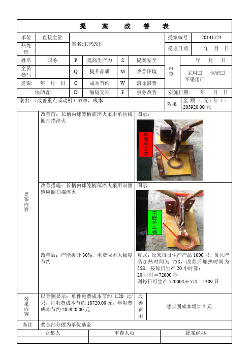 提案改善表模板