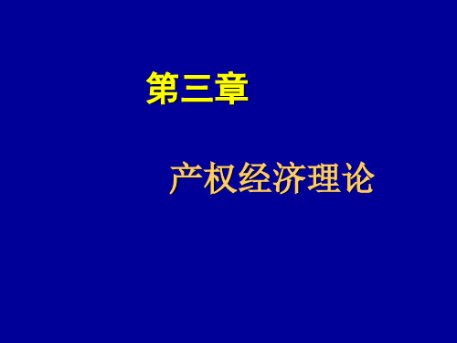 产权经济理论